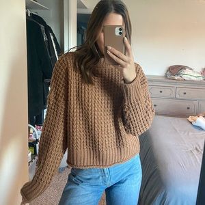 Princess Polly Brown Mock Neck Sweater